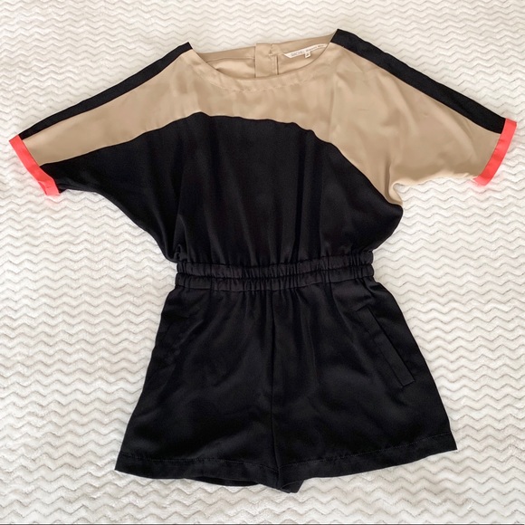 RACHEL Rachel Roy Pants - RACHEL RACHEL ROY- Black Beige Neon Pink Romper